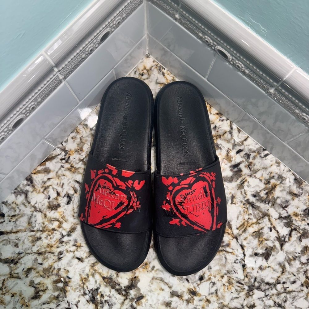 Alexander Mcqueen Black And Red Slides - image 4